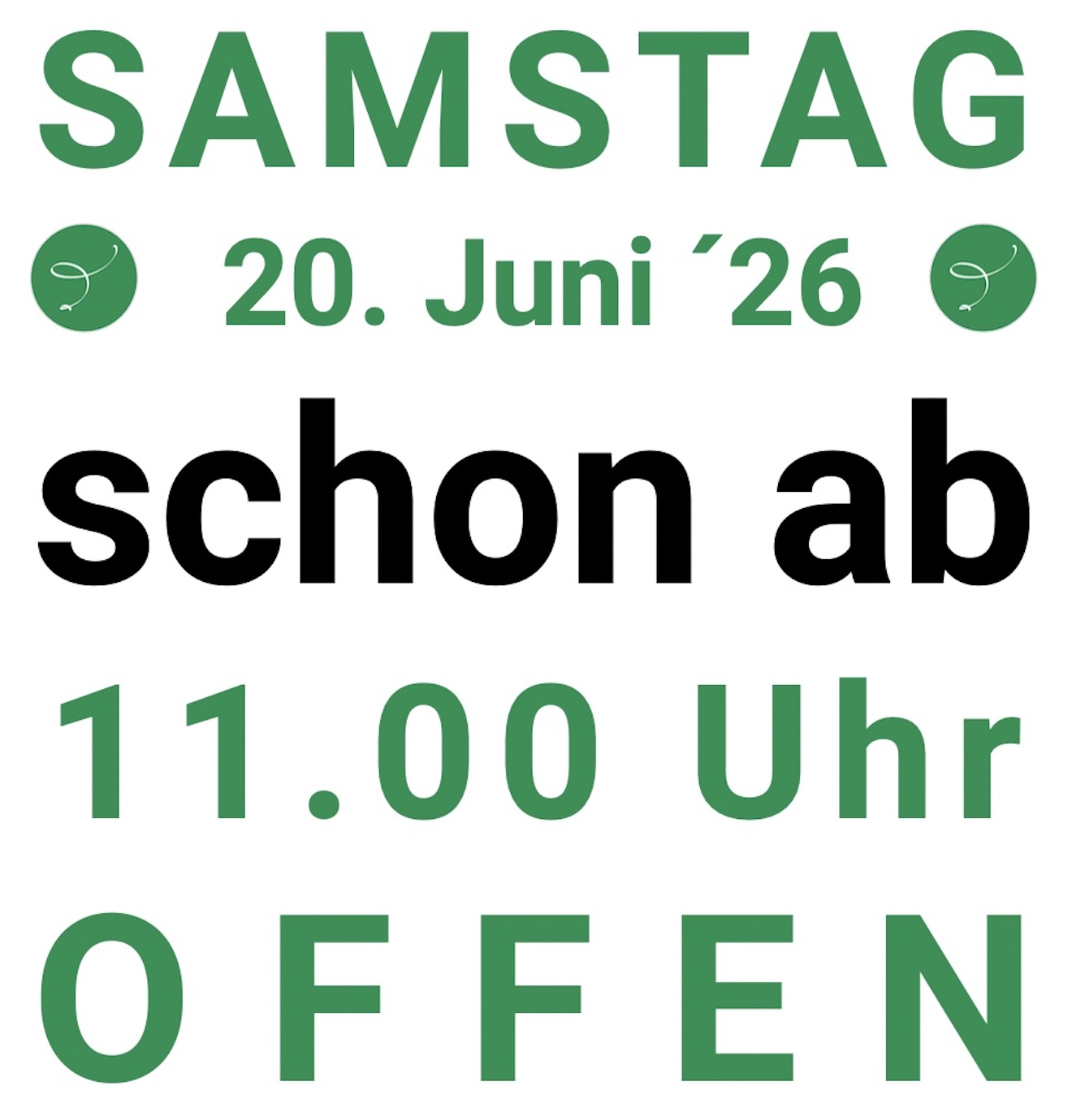 Friedrich am 20.06.2026 schon ab 11.00 Uhr offen