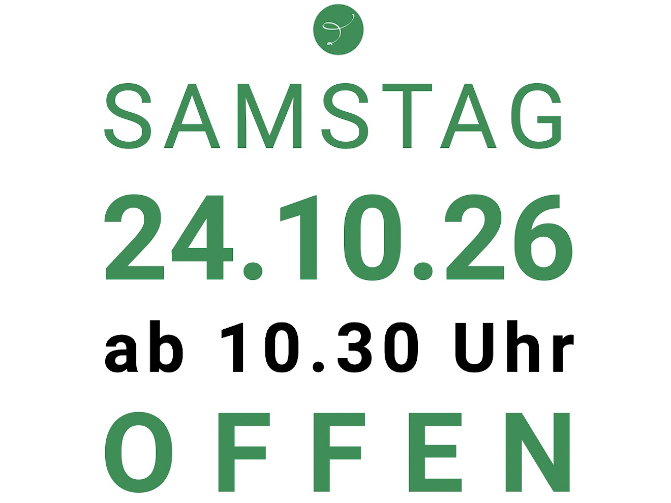 24 October 2026 from 10.30 hours open